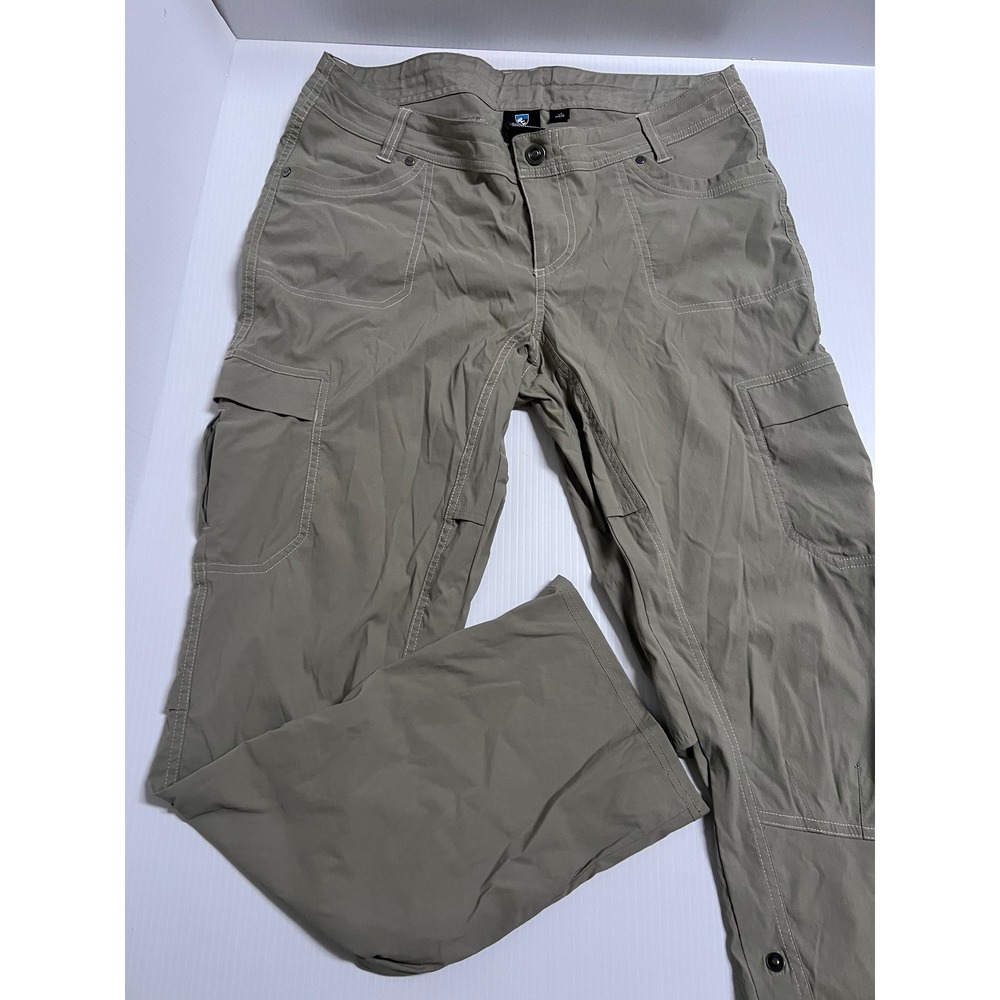 Kuhl Splash Roll-Up Hiking Cargo Pants Tan Khaki Womens Size 14 Regular